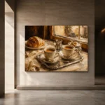 Espresso Brown & Honey Beige Coffee Wall Art Canvas Print - Image 5