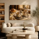 Espresso Brown & Honey Beige Coffee Wall Art Canvas Print - Image 6