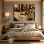 Espresso & Antique Brass European Café Coffee Wall Art Canvas Print - Image 8