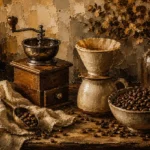 Dark Espresso & Burnt Caramel Pour-Over Coffee Wall Art Canvas Print