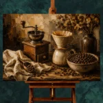 Dark Espresso & Burnt Caramel Pour-Over Coffee Wall Art Canvas Print - Image 2