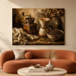 Dark Espresso & Burnt Caramel Pour-Over Coffee Wall Art Canvas Print - Image 3