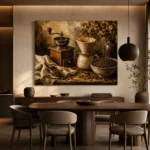 Dark Espresso & Burnt Caramel Pour-Over Coffee Wall Art Canvas Print - Image 4