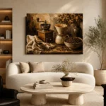 Dark Espresso & Burnt Caramel Pour-Over Coffee Wall Art Canvas Print - Image 6