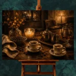 Espresso Brown & Amber After-Dinner Coffee Wall Art Canvas Print - Image 2
