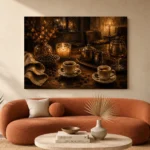 Espresso Brown & Amber After-Dinner Coffee Wall Art Canvas Print - Image 3