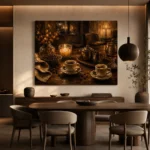 Espresso Brown & Amber After-Dinner Coffee Wall Art Canvas Print - Image 4