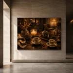 Espresso Brown & Amber After-Dinner Coffee Wall Art Canvas Print - Image 5