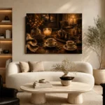 Espresso Brown & Amber After-Dinner Coffee Wall Art Canvas Print - Image 6