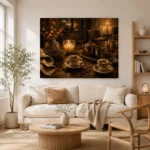 Espresso Brown & Amber After-Dinner Coffee Wall Art Canvas Print - Image 7