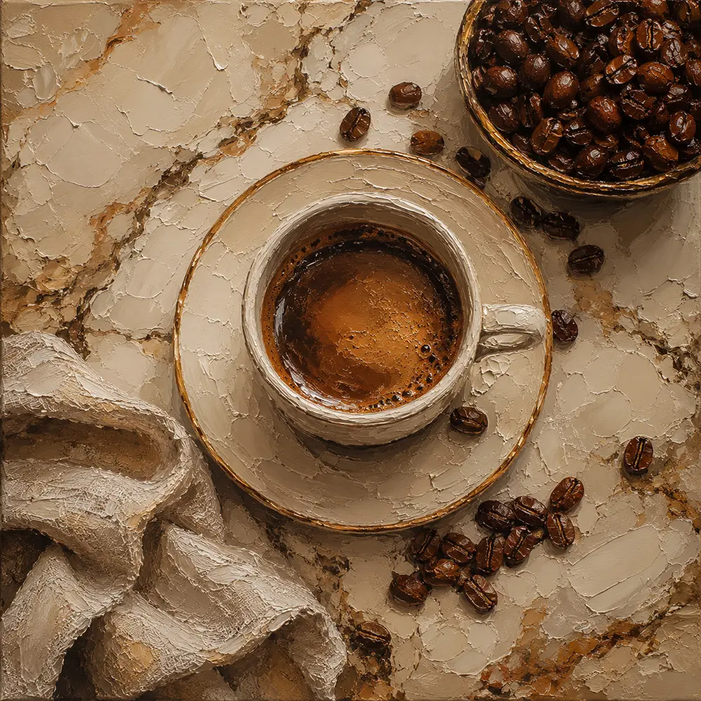 Espresso & Cream Coffee Kitchen Wall Art Canvas Print