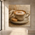Caramel & Cream Cappuccino Kitchen Wall Art Canvas Print - Image 3
