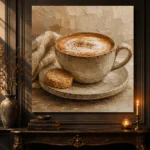 Caramel & Cream Cappuccino Kitchen Wall Art Canvas Print - Image 4