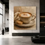 Caramel & Cream Cappuccino Kitchen Wall Art Canvas Print - Image 5