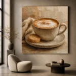 Caramel & Cream Cappuccino Kitchen Wall Art Canvas Print - Image 6