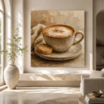 Caramel & Cream Cappuccino Kitchen Wall Art Canvas Print - Image 8