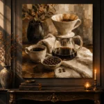 Espresso & Ivory Pour Over Coffee Wall Art Canvas Print - Image 4