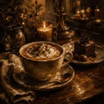 Amber & Deep Umber Mocha Coffee Kitchen Wall Art Canvas Print