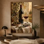 Olive Green & Burgundy Wine Olive Kitchen Wall Art Canvas Print - Image 5