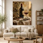 Olive Green & Burgundy Wine Olive Kitchen Wall Art Canvas Print - Image 7