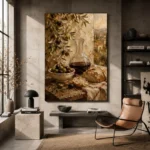 Olive & Burgundy Mediterranean Wine Olive Kitchen Wall Art Canvas Print - Image 3