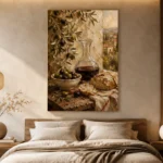 Olive & Burgundy Mediterranean Wine Olive Kitchen Wall Art Canvas Print - Image 6