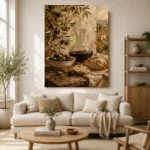 Olive & Burgundy Mediterranean Wine Olive Kitchen Wall Art Canvas Print - Image 7
