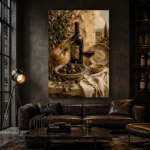Olive, Burgundy & Sage Harvest Wine Olive Kitchen Wall Art Canvas Print - Image 4