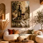 Olive, Burgundy & Sage Harvest Wine Olive Kitchen Wall Art Canvas Print - Image 8