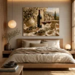 Olive Green & Burgundy Sunlit Wine Olive Kitchen Wall Art Canvas Print - Image 8
