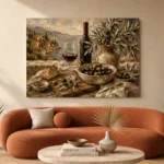 Olive, Burgundy & Sage Aperitivo Wine Olive Kitchen Wall Art Canvas Print - Image 3