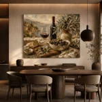 Olive, Burgundy & Sage Aperitivo Wine Olive Kitchen Wall Art Canvas Print - Image 4
