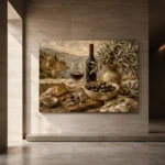 Olive, Burgundy & Sage Aperitivo Wine Olive Kitchen Wall Art Canvas Print - Image 5