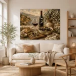 Olive, Burgundy & Sage Aperitivo Wine Olive Kitchen Wall Art Canvas Print - Image 7
