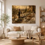 Deep Burgundy & Olive Green Countryside Wine Olive Kitchen Wall Art Canvas Print - Image 7