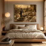 Deep Burgundy & Olive Green Countryside Wine Olive Kitchen Wall Art Canvas Print - Image 8