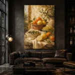 Ochre & Terracotta Mediterranean Fruit Kitchen Wall Art Canvas Print - Image 4