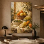 Ochre & Terracotta Mediterranean Fruit Kitchen Wall Art Canvas Print - Image 5