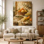 Ochre & Terracotta Mediterranean Fruit Kitchen Wall Art Canvas Print - Image 7