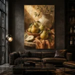 Pear Green & Terracotta Fruit Kitchen Wall Art Canvas Print - Image 4