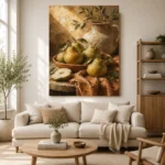 Pear Green & Terracotta Fruit Kitchen Wall Art Canvas Print - Image 7