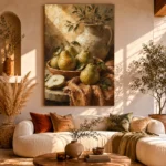 Pear Green & Terracotta Fruit Kitchen Wall Art Canvas Print - Image 8