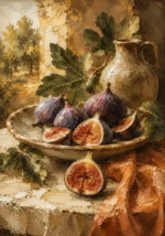 Fig Purple & Sage Fruit Kitchen Wall Art Canvas Print