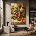 Fig Purple & Sage Fruit Kitchen Wall Art Canvas Print - Image 3