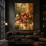 Burnished Ochre Pomegranate Fruit Kitchen Wall Art Canvas Print - Image 4