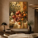 Burnished Ochre Pomegranate Fruit Kitchen Wall Art Canvas Print - Image 5