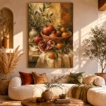 Burnished Ochre Pomegranate Fruit Kitchen Wall Art Canvas Print - Image 8