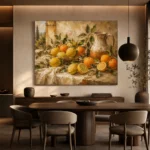 Ochre & Muted Gold Citrus Fruit Kitchen Wall Art Canvas Print - Image 4