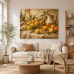 Ochre & Muted Gold Citrus Fruit Kitchen Wall Art Canvas Print - Image 7