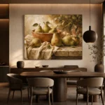 Sage Green & Terracotta Pear Fruit Kitchen Wall Art Canvas Print - Image 4